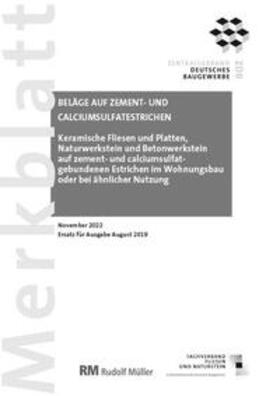 Voos |  Merkblatt Beläge auf Zement- und Calciumsulfatestrichen 2022-11 | Buch |  Sack Fachmedien