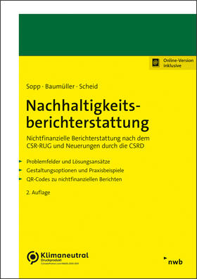 Sopp / Baumüller / Scheid | Nachhaltigkeitsberichterstattung | Online-Buch | 978-3-482-01852-7 | sack.de