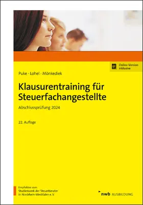 Puke / Lohel / Mönkediek |  Klausurentraining für Steuerfachangestellte | Online-Buch | Sack Fachmedien