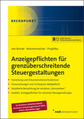 Brocke / Nonnenmacher / Przybilka | Anzeigepflichten für grenzüberschreitende Steuergestaltungen | Medienkombination | 978-3-482-59250-8 | sack.de