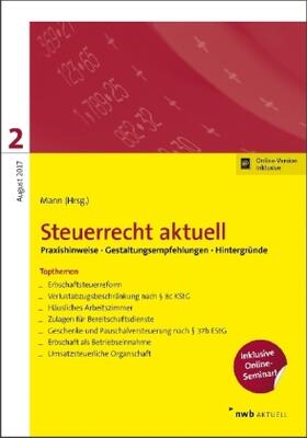 Hillmoth / Höne / L'habitant |  NWB Steuerrecht aktuell. Hintergründe - Praxishinweise - Gestaltungen / Steuerrecht aktuell 2/2017 | Buch |  Sack Fachmedien