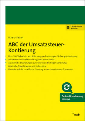 Eckert / Sebast | ABC der Umsatzsteuer-Kontierung | Medienkombination | 978-3-482-67521-8 | sack.de
