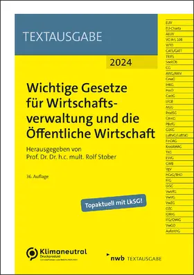 Stober |  Wichtige Gesetze für Wirtschaftsverwaltung und die Öffentliche Wirtschaft | Buch |  Sack Fachmedien