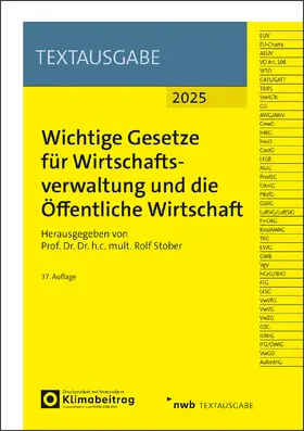  Wichtige Gesetze für Wirtschaftsverwaltung und die Öffentliche Wirtschaft | Buch |  Sack Fachmedien