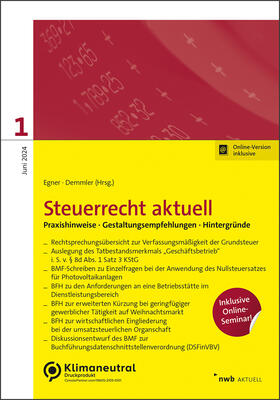 Kappelmann / Egner / Lorenz | NWB Steuerrecht aktuell 1/2024 | Medienkombination | 978-3-482-68413-5 | sack.de