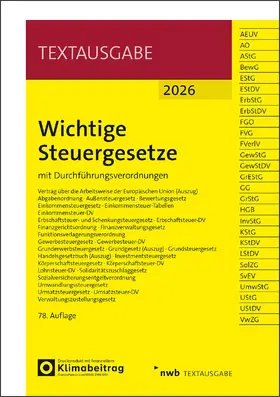  Wichtige Steuergesetze | Buch |  Sack Fachmedien
