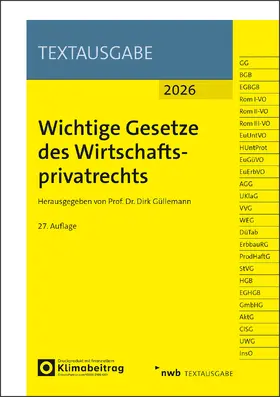Güllemann |  Wichtige Gesetze des Wirtschaftsprivatrechts | Buch |  Sack Fachmedien