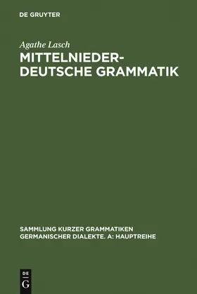 Lasch |  Mittelniederdeutsche Grammatik | Buch |  Sack Fachmedien