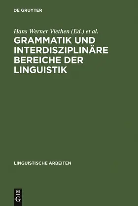 Viethen / Sprengel / Bald | Grammatik und interdisziplinäre Bereiche der Linguistik | Buch | 978-3-484-10274-3 | sack.de