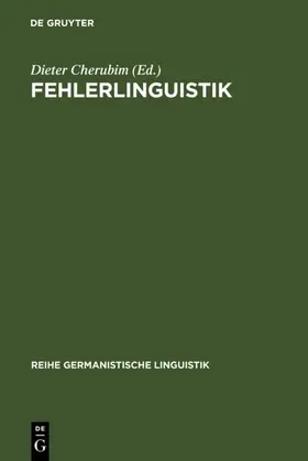 Cherubim | Fehlerlinguistik | Buch | 978-3-484-10364-1 | www.sack.de