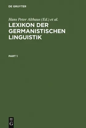 Althaus / Wiegand / Henne | Lexikon der Germanistischen Linguistik | Buch | 978-3-484-10393-1 | sack.de