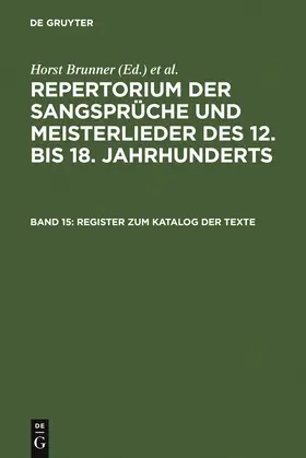 Wachinger / Brunner |  Register zum Katalog der Texte | Buch |  Sack Fachmedien