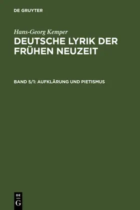 Kemper | Aufklärung und Pietismus | Buch | 978-3-484-10570-6 | www.sack.de