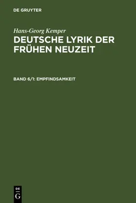 Kemper |  Empfindsamkeit | Buch |  Sack Fachmedien
