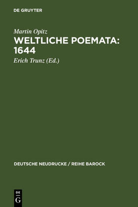 Trunz | Weltliche Poemata : 1644 | Buch | 978-3-484-16001-9 | sack.de
