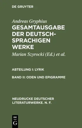 Szyrocki | Oden und Epigramme | Buch | 978-3-484-17012-4 | www.sack.de