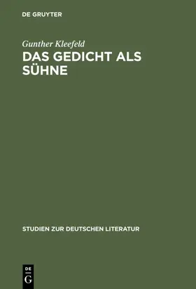 Kleefeld |  Das Gedicht als Sühne | Buch |  Sack Fachmedien