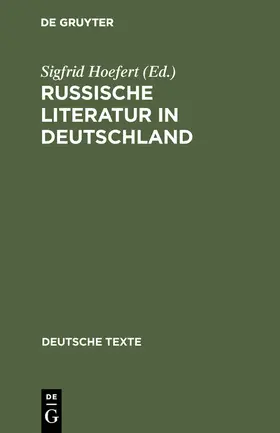 Hoefert |  Russische Literatur in Deutschland | Buch |  Sack Fachmedien