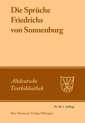 Masser |  Die Sprüche Friedrichs von Sonnenburg | Buch |  Sack Fachmedien