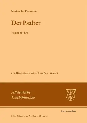 Notker der Deutsche / Tax |  Der Psalter | Buch |  Sack Fachmedien