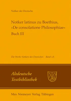Tax |  Notker latinus zu Boethius, 'De consolatione Philosophiae' | Buch |  Sack Fachmedien