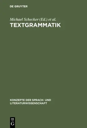 Wunderli / Schecker |  Textgrammatik | Buch |  Sack Fachmedien