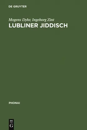 Zint / Dyhr |  Lubliner Jiddisch | Buch |  Sack Fachmedien