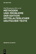 Gärtner / Bergmann |  Methoden und Probleme der Edition mittelalterlicher deutscher Texte | Buch |  Sack Fachmedien