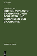 Golz |  Edition von autobiographischen Schriften und Zeugnissen zur Biographie | Buch |  Sack Fachmedien