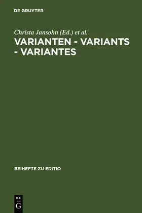 Plachta / Jansohn |  Varianten - Variants - Variantes | Buch |  Sack Fachmedien