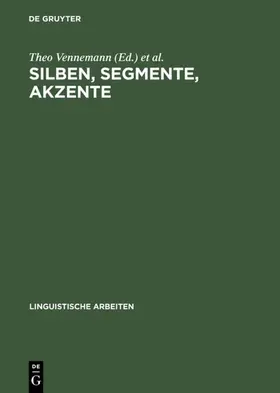 Vennemann | Silben, Segmente, Akzente | Buch | 978-3-484-30126-9 | www.sack.de