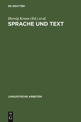 Krenn / Eberhardt / Niemeyer |  Sprache und Text | Buch |  Sack Fachmedien