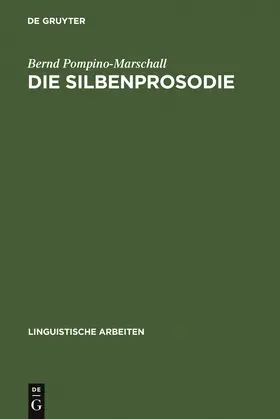 Pompino-Marschall |  Die Silbenprosodie | Buch |  Sack Fachmedien