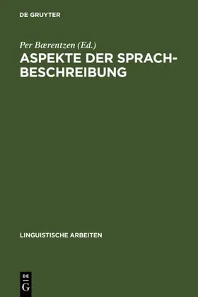 Bærentzen | Aspekte der Sprachbeschreibung | Buch | 978-3-484-30342-3 | www.sack.de