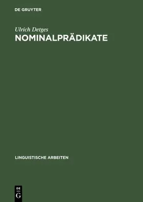 Detges |  Nominalprädikate | Buch |  Sack Fachmedien