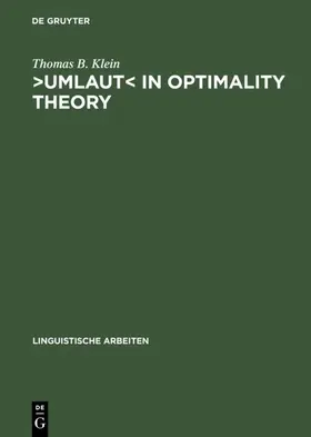 Klein |  ¿Umlaut¿ in Optimality Theory | Buch |  Sack Fachmedien