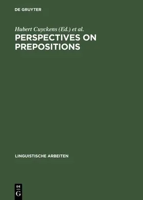 Radden / Cuyckens | Perspectives on Prepositions | Buch | 978-3-484-30454-3 | sack.de