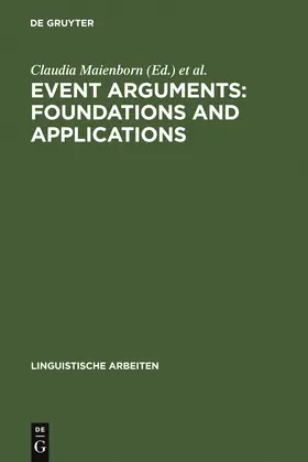 Wöllstein / Maienborn |  Event Arguments: Foundations and Applications | Buch |  Sack Fachmedien