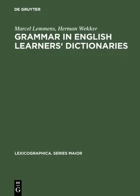 Lemmens / Wekker |  Grammar in English learners' dictionaries | Buch |  Sack Fachmedien