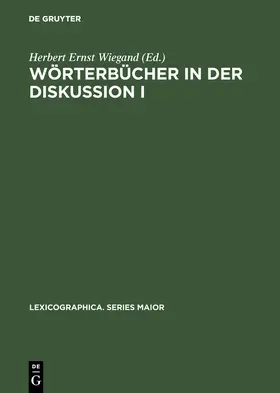 Wiegand | Wörterbücher in der Diskussion I | Buch | 978-3-484-30927-2 | sack.de