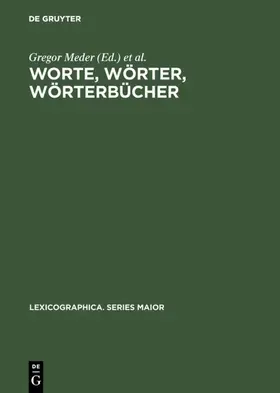 Meder / Dörner / Essener Linguistisches Kolloquium <1984 - 1989> |  Worte, Wörter, Wörterbücher | Buch |  Sack Fachmedien