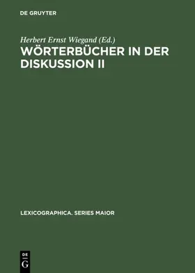 Wiegand | Wörterbücher in der Diskussion II | Buch | 978-3-484-30970-8 | sack.de