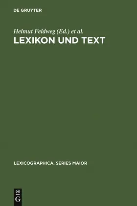 Hinrichs / Feldweg |  Lexikon und Text | Buch |  Sack Fachmedien