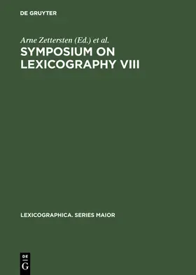 Zettersten / Mogensen / Hjørnager Pedersen |  Symposium on Lexicography VIII | Buch |  Sack Fachmedien