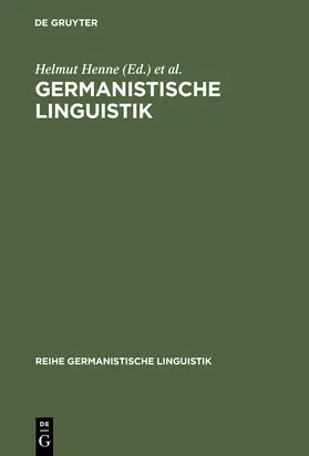 Henne / Wiegand / Sitta | Germanistische Linguistik | Buch | 978-3-484-31240-1 | sack.de