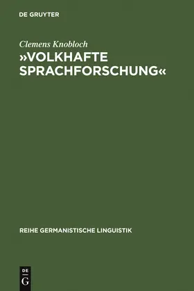 Knobloch |  'Volkhafte Sprachforschung' | Buch |  Sack Fachmedien