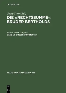 Hamm / Ulmschneider | Quellenkommentar | Buch | 978-3-484-36016-7 | www.sack.de