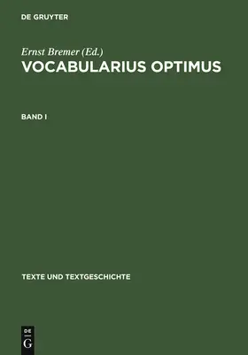 Bremer |  Vocabularius optimus | Buch |  Sack Fachmedien