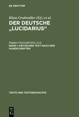 Steer / Gottschall | Kritischer Text nach den Handschriften | Buch | 978-3-484-36035-8 | www.sack.de