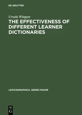 Wingate | The Effectiveness of Different Learner Dictionaries | Buch | 978-3-484-39112-3 | sack.de
